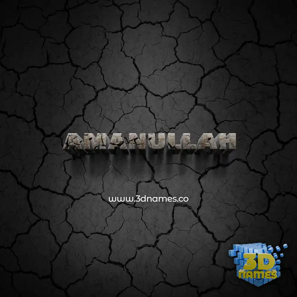 amanullah in Cracked Stone style - 3D name wallpaper