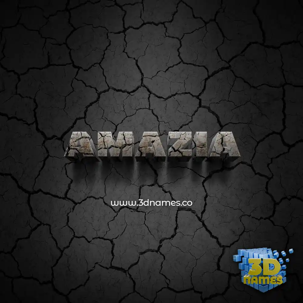amazia in Cracked Stone style - 3D name wallpaper