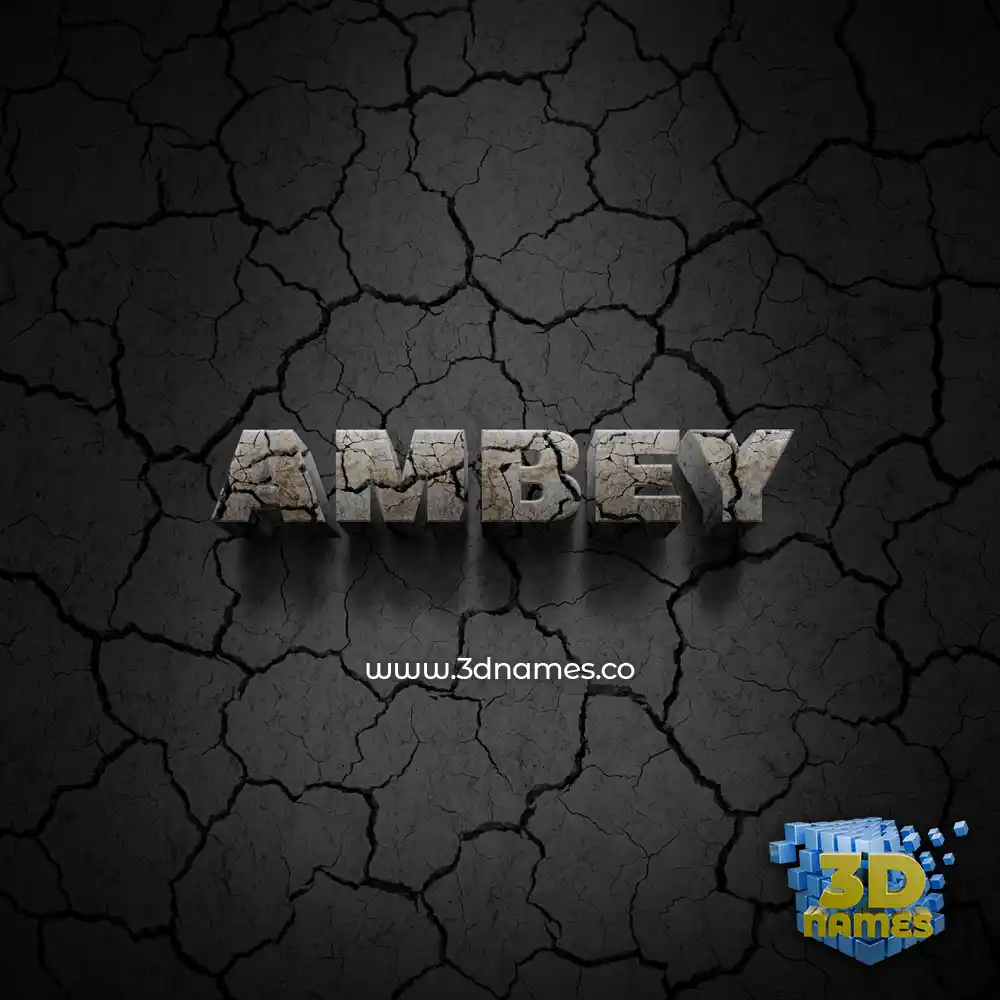 ambey in Cracked Stone style - 3D name wallpaper