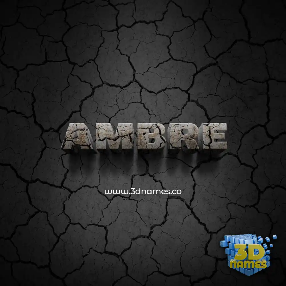 ambre in Cracked Stone style - 3D name wallpaper