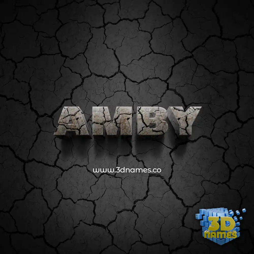 amby in Cracked Stone style - 3D name wallpaper