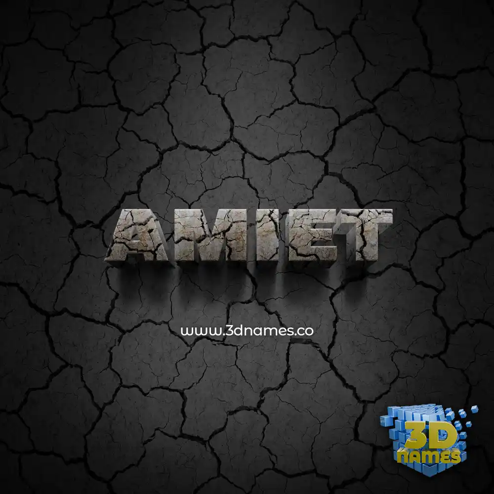 amiet in Cracked Stone style - 3D name wallpaper