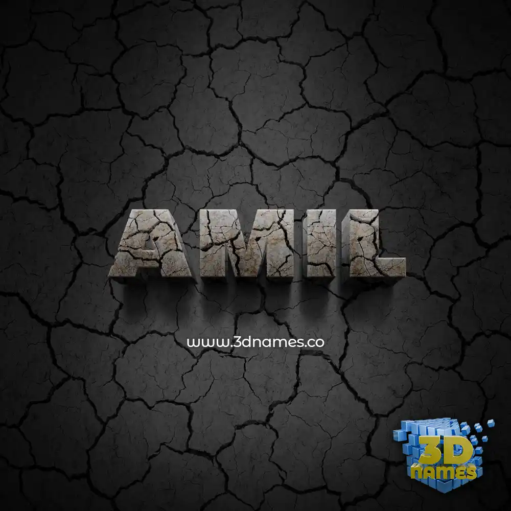 amil in Cracked Stone style - 3D name wallpaper