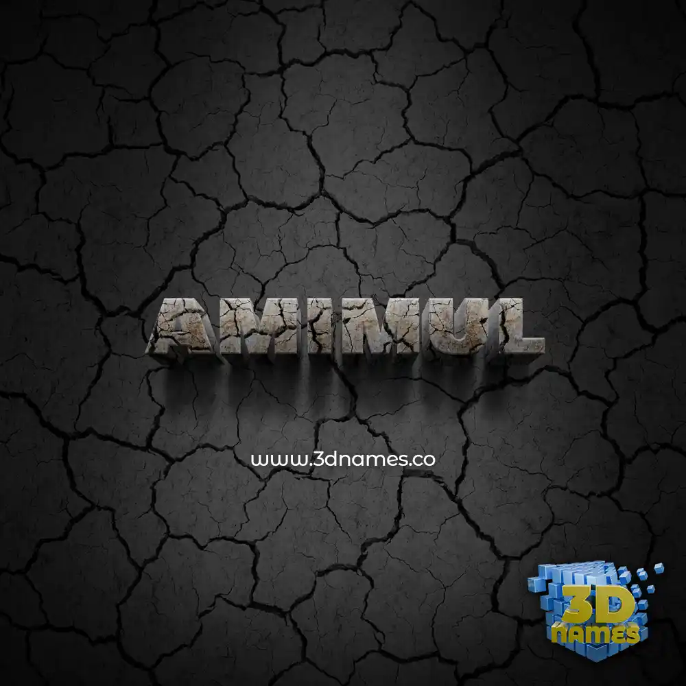 amimul in Cracked Stone style - 3D name wallpaper