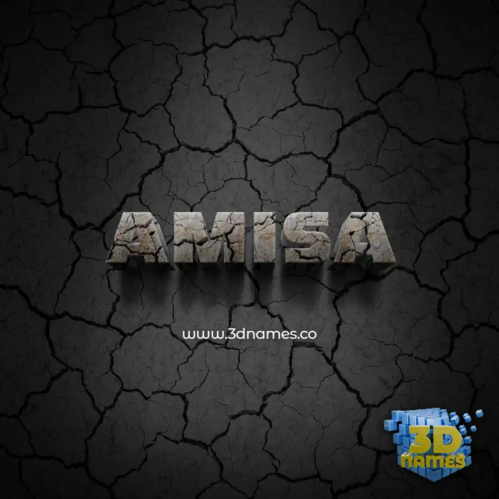amisa in Cracked Stone style - 3D name wallpaper