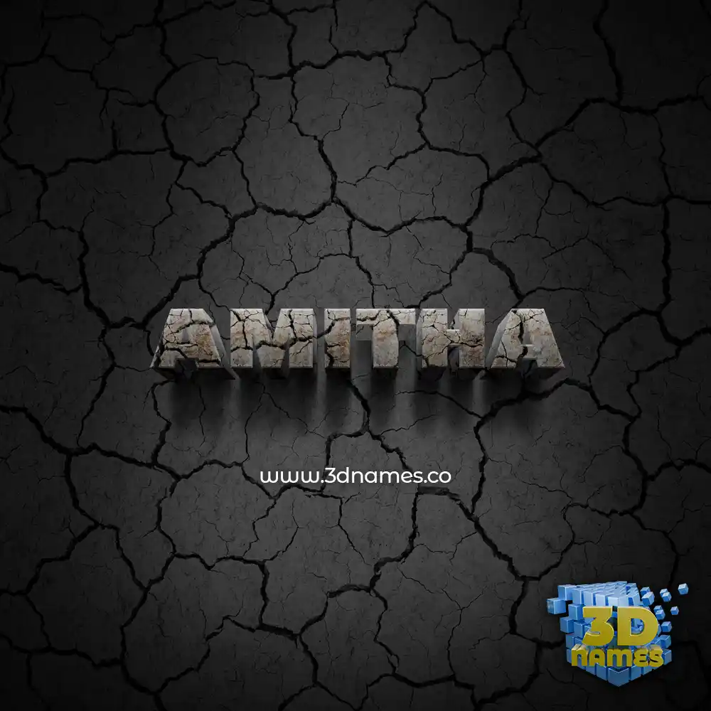 amitha in Cracked Stone style - 3D name wallpaper
