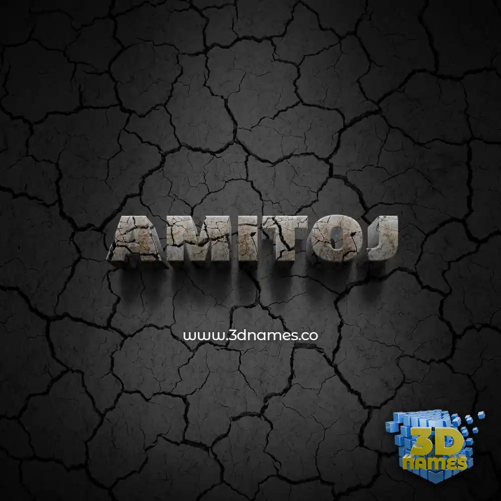 amitoj in Cracked Stone style - 3D name wallpaper