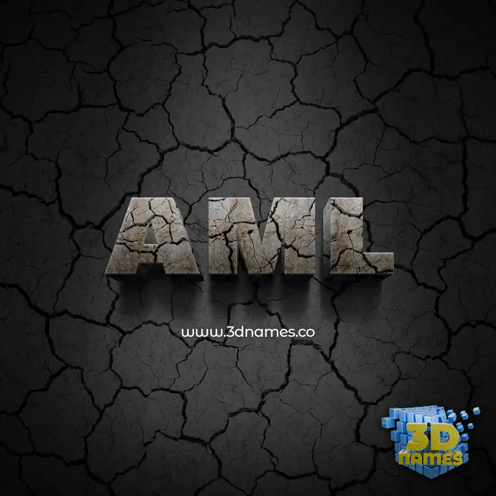 aml in Cracked Stone style - 3D name wallpaper