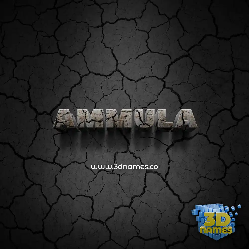 ammula in Cracked Stone style - 3D name wallpaper