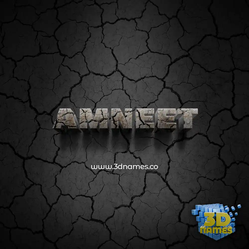 amneet in Cracked Stone style - 3D name wallpaper