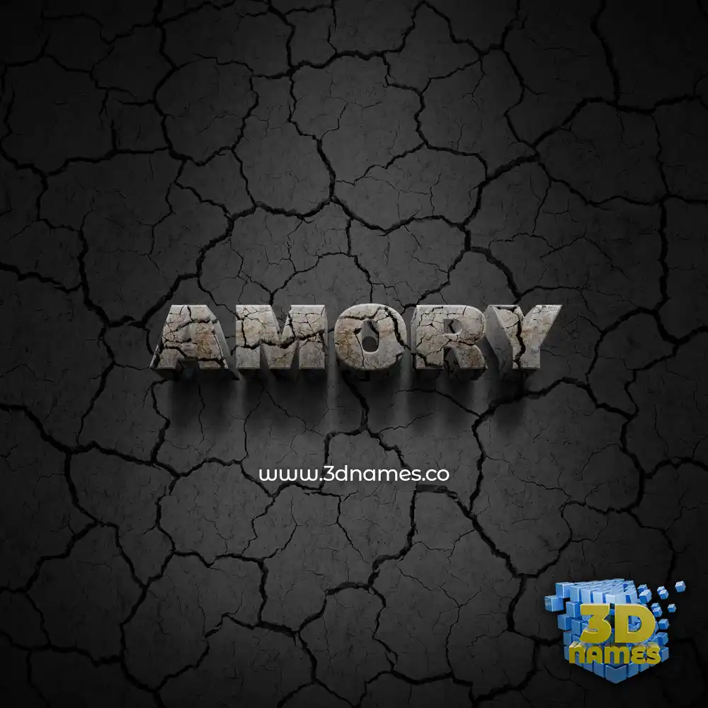 amory in Cracked Stone style - 3D name wallpaper