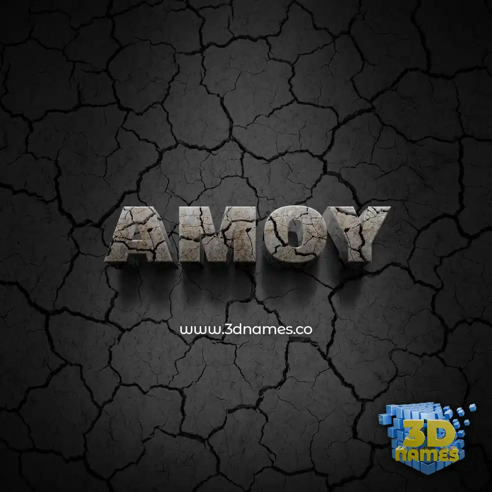 amoy in Cracked Stone style - 3D name wallpaper