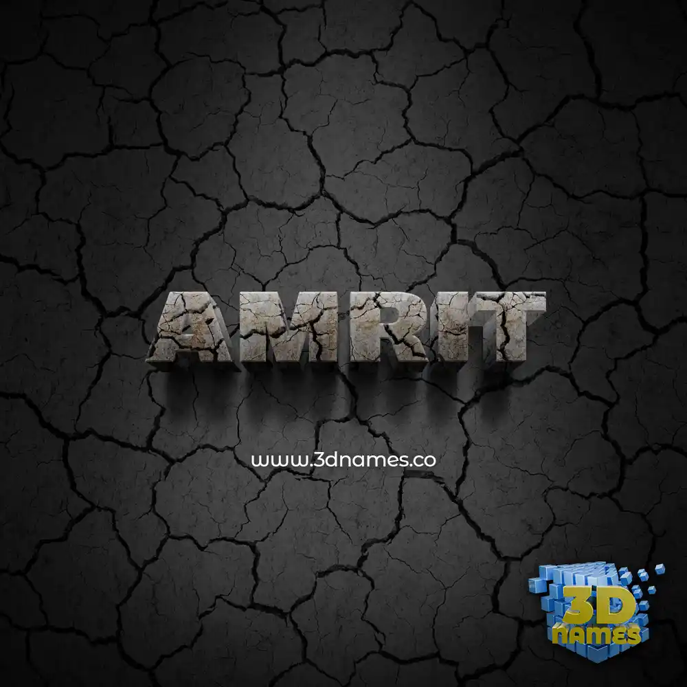 amrit in Cracked Stone style - 3D name wallpaper