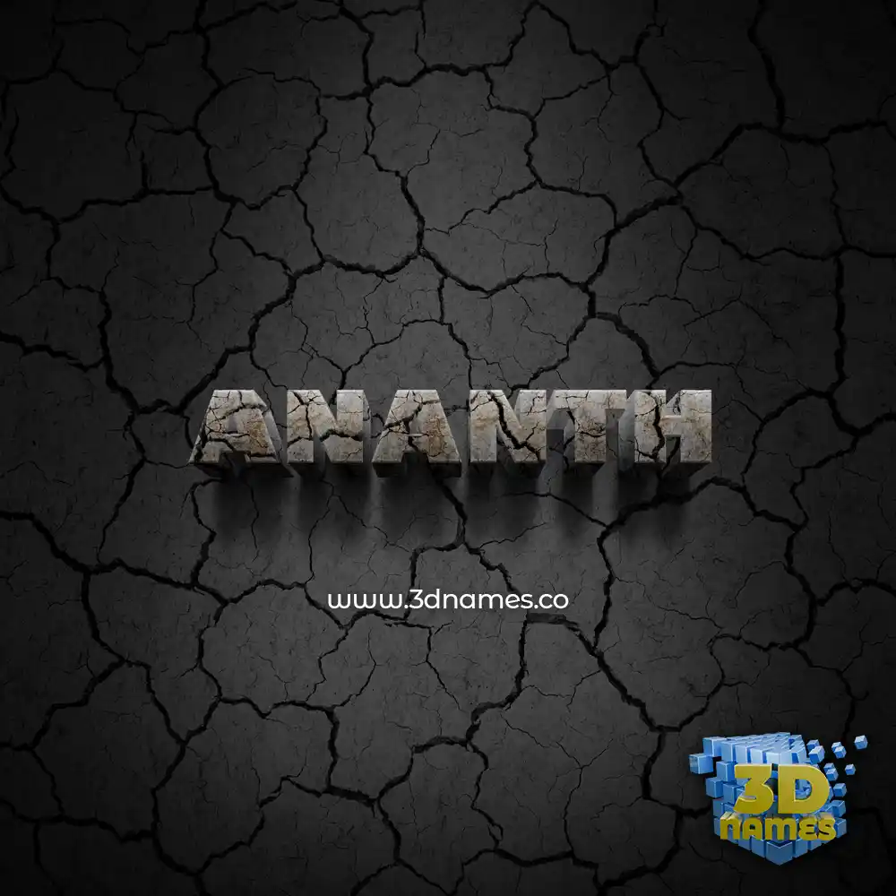 ananth in Cracked Stone style - 3D name wallpaper