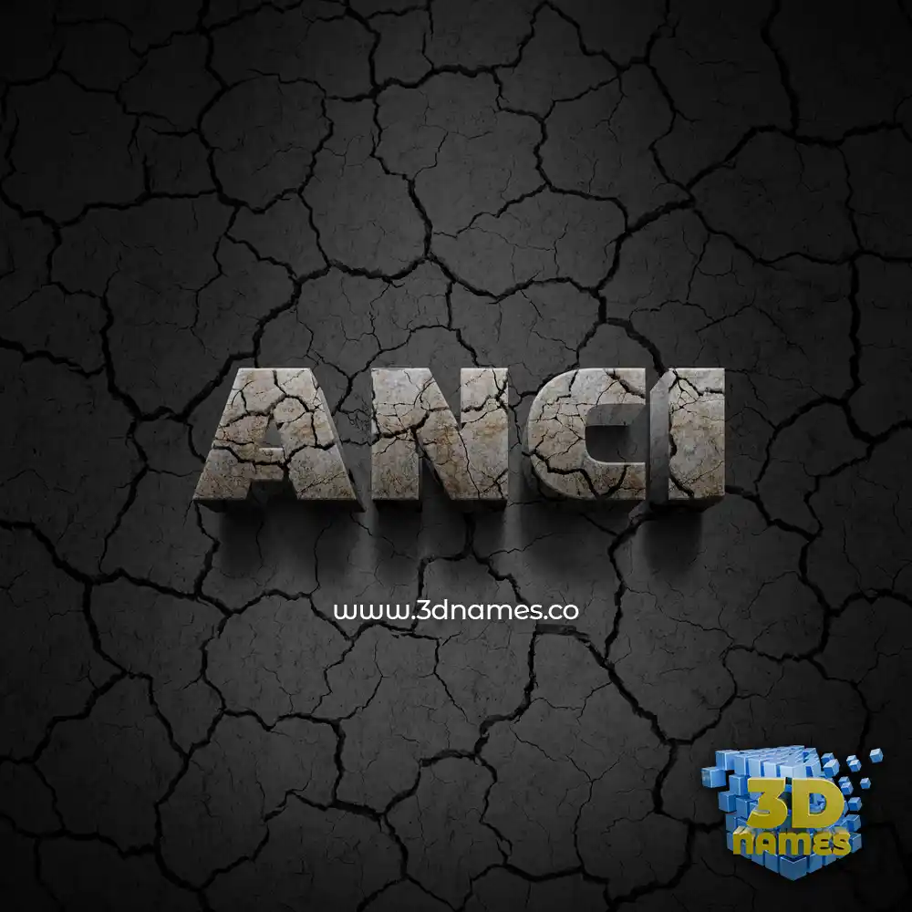 anci in Cracked Stone style - 3D name wallpaper