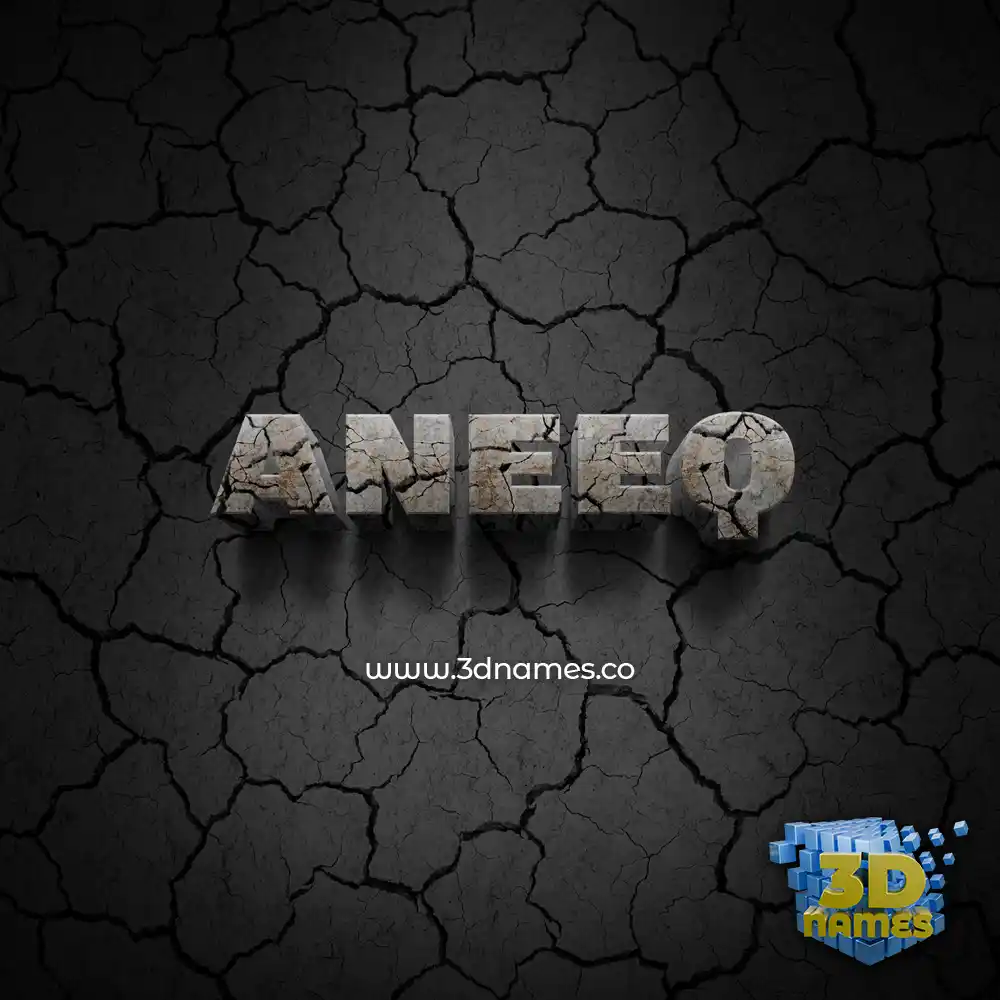 aneeq in Cracked Stone style - 3D name wallpaper