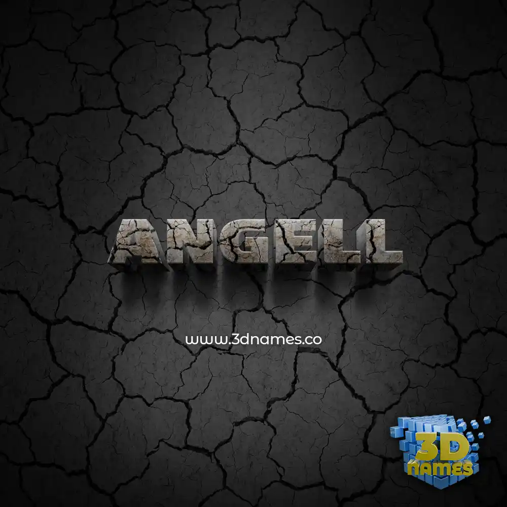 angell in Cracked Stone style - 3D name wallpaper