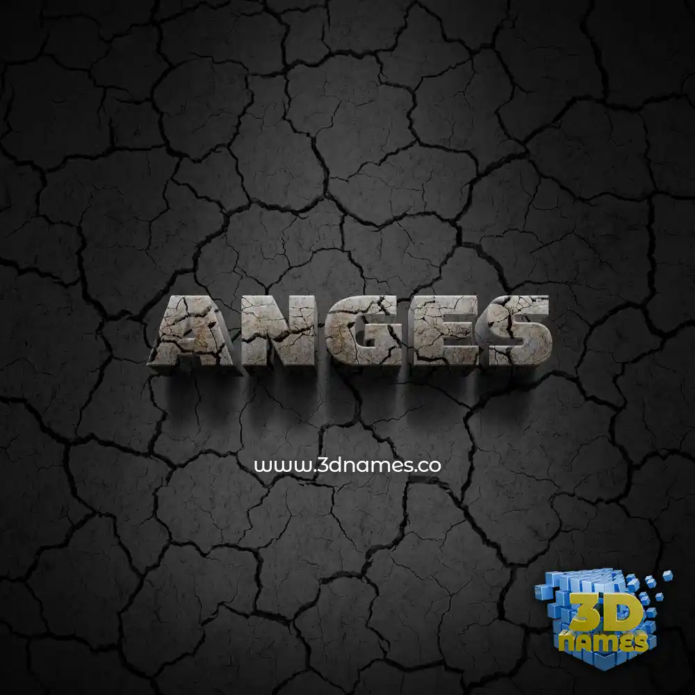 anges in Cracked Stone style - 3D name wallpaper