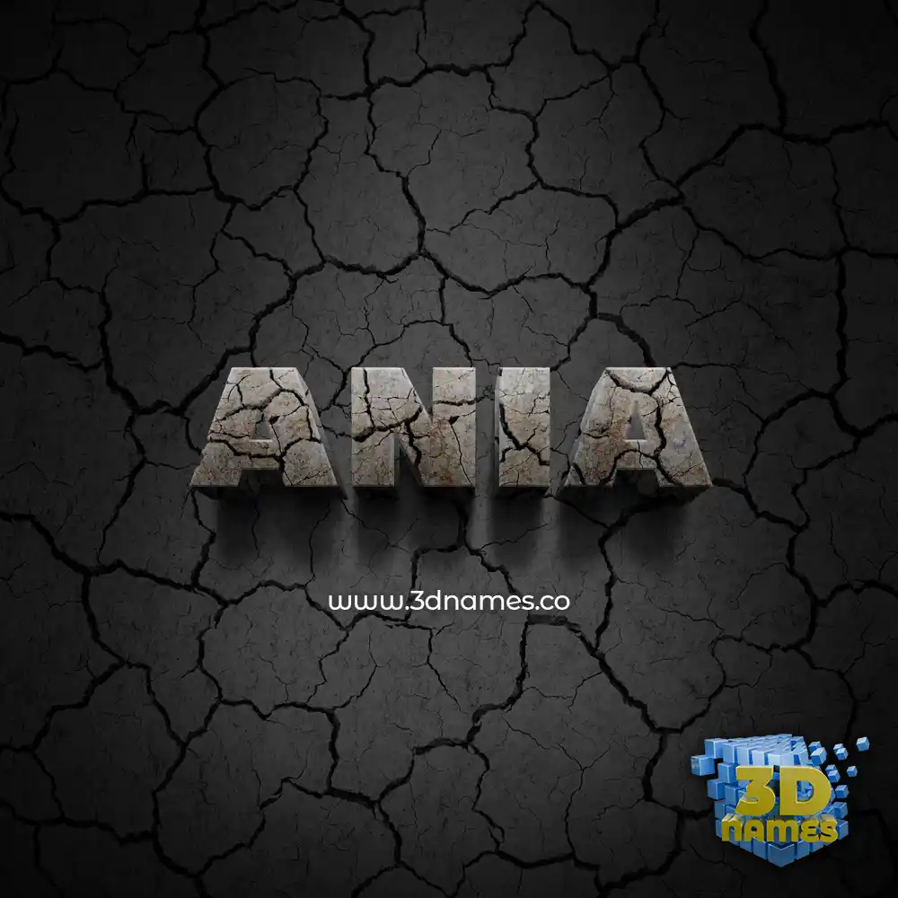 ania in Cracked Stone style - 3D name wallpaper