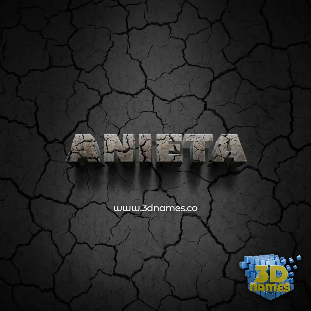 anieta in Cracked Stone style - 3D name wallpaper