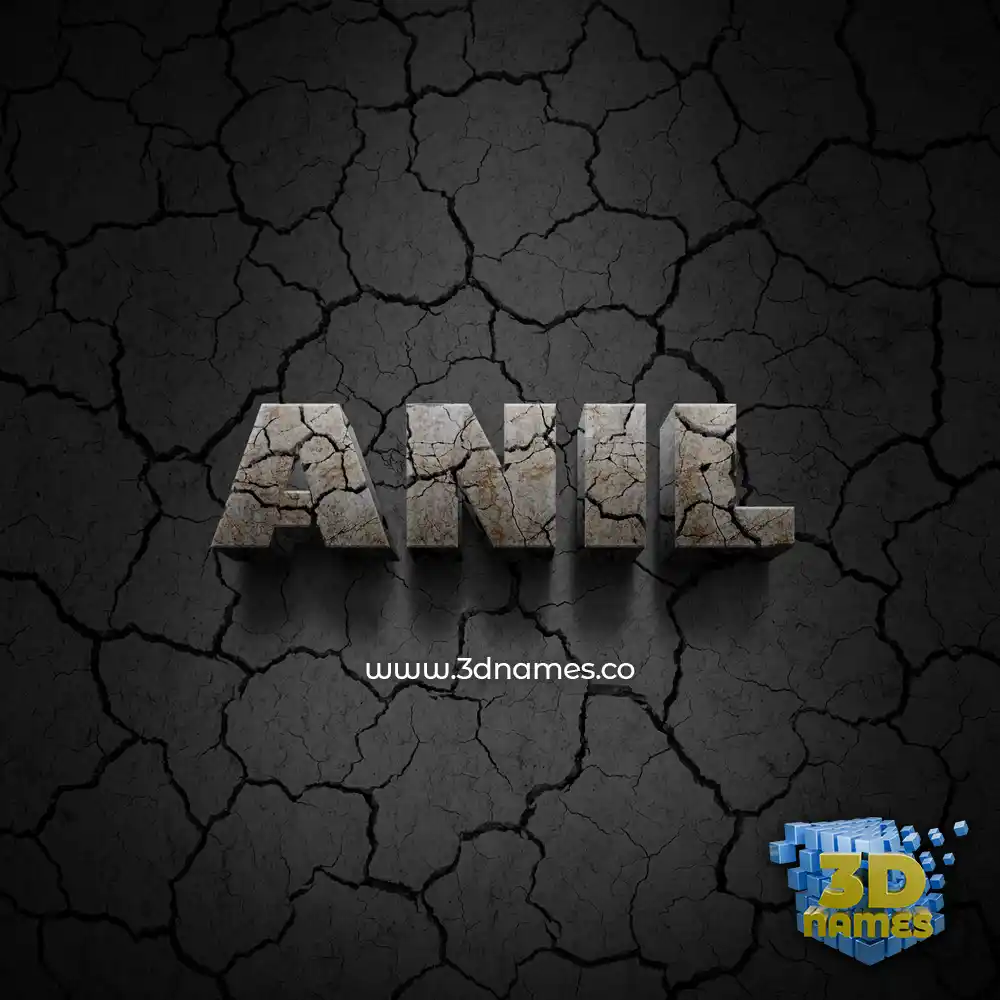 anil in Cracked Stone style - 3D name wallpaper