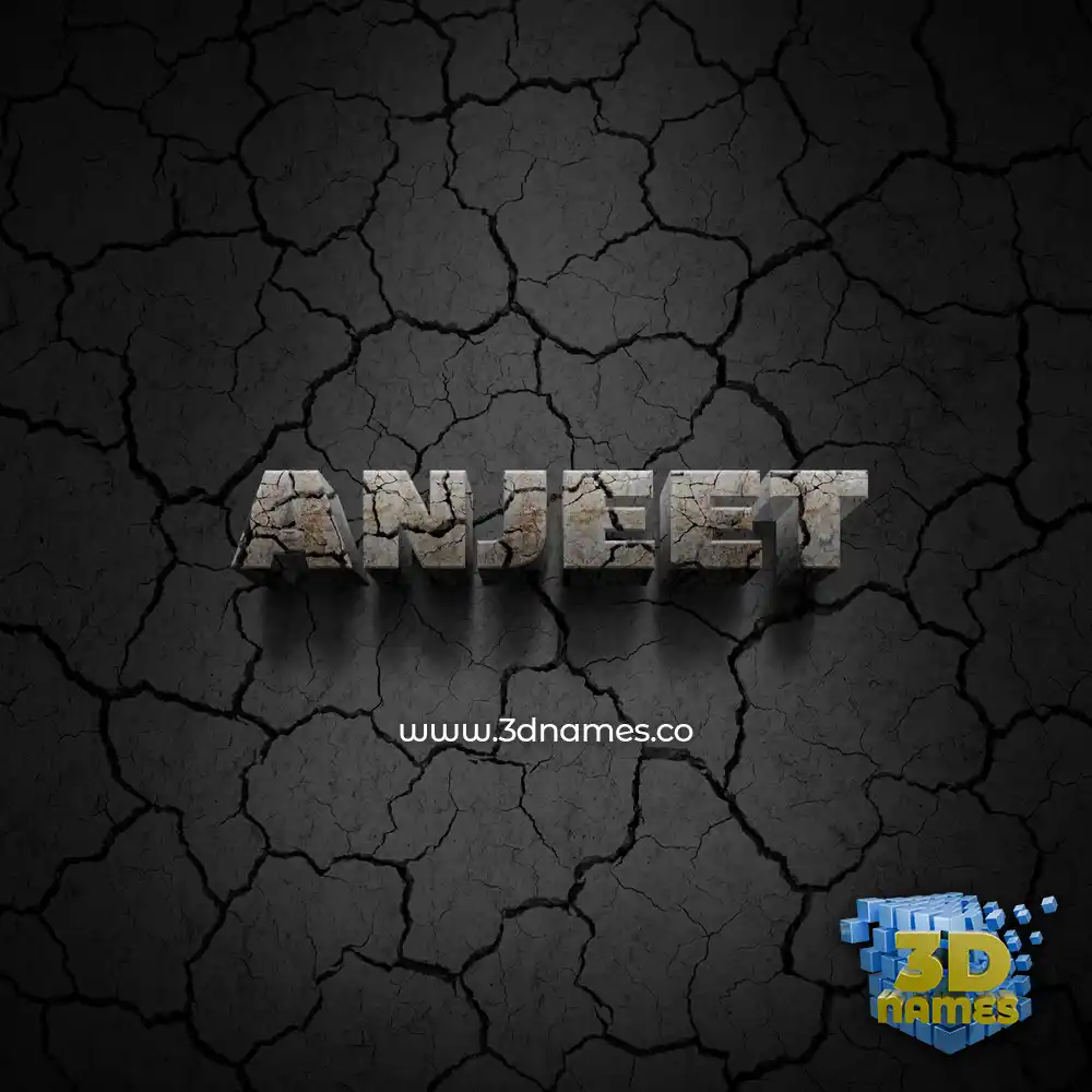 anjeet in Cracked Stone style - 3D name wallpaper