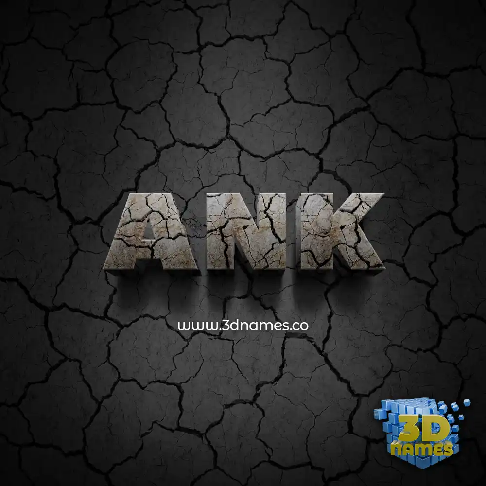 ank in Cracked Stone style - 3D name wallpaper