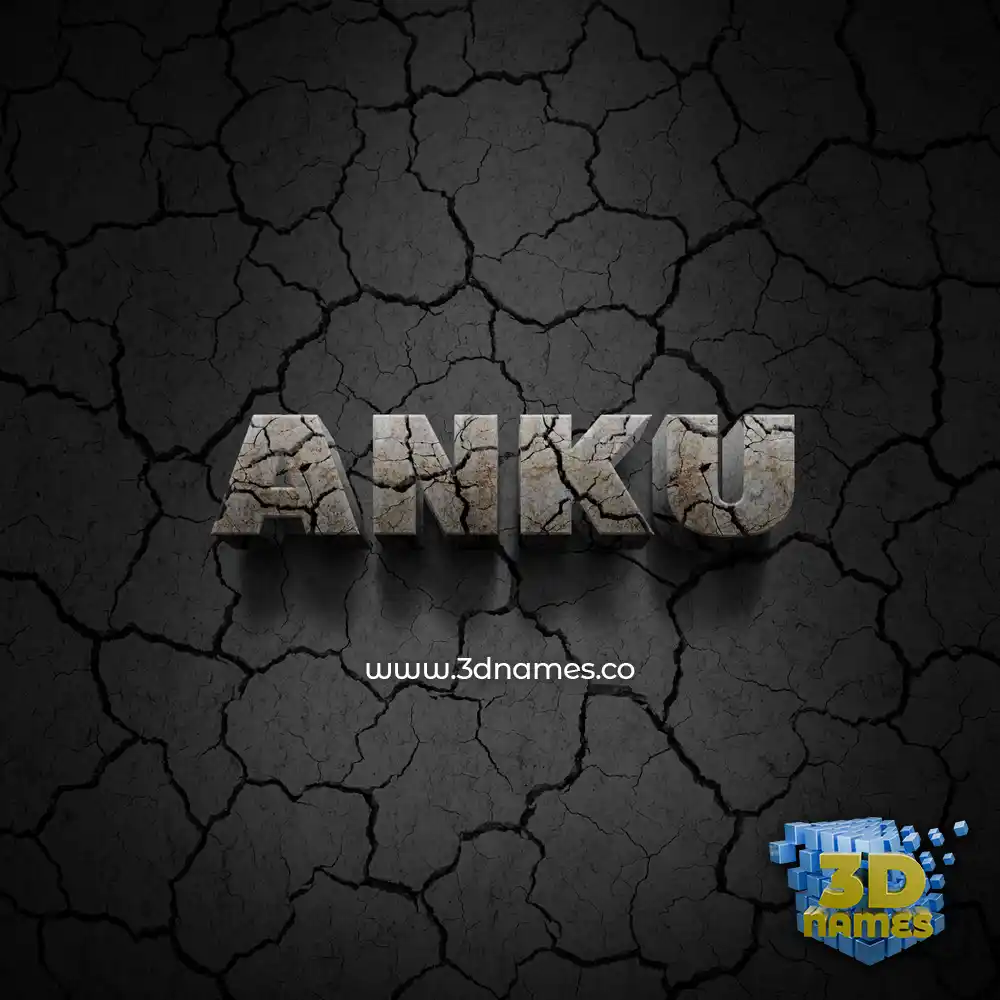 anku in Cracked Stone style - 3D name wallpaper