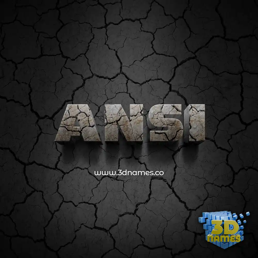 ansi in Cracked Stone style - 3D name wallpaper
