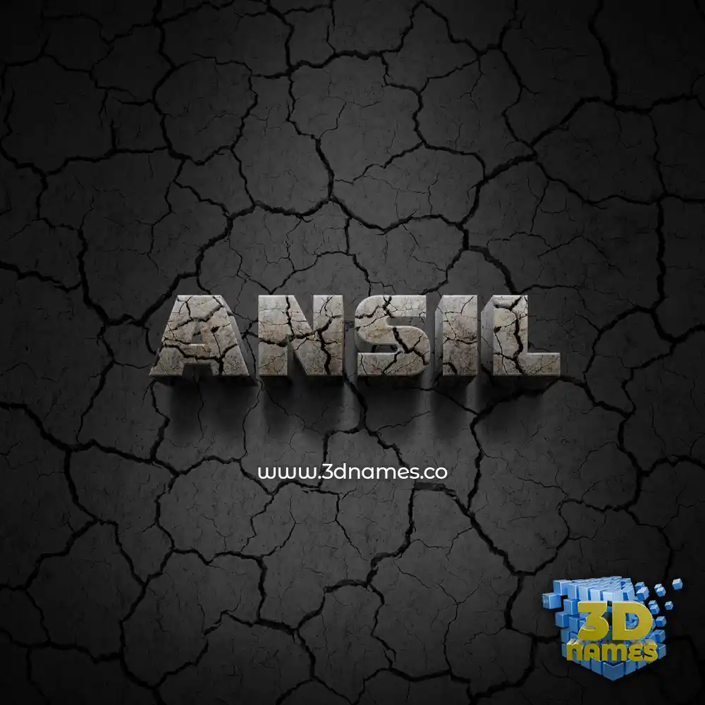 ansil in Cracked Stone style - 3D name wallpaper