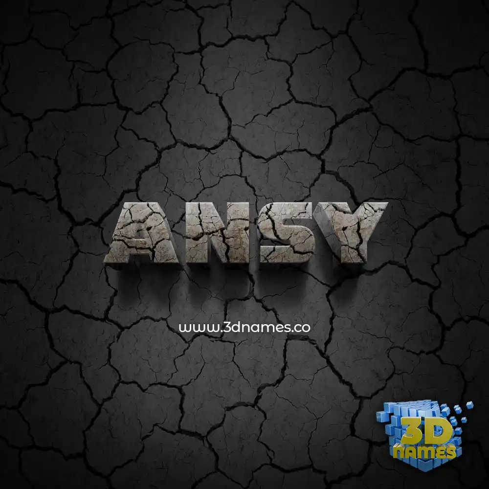 ansy in Cracked Stone style - 3D name wallpaper
