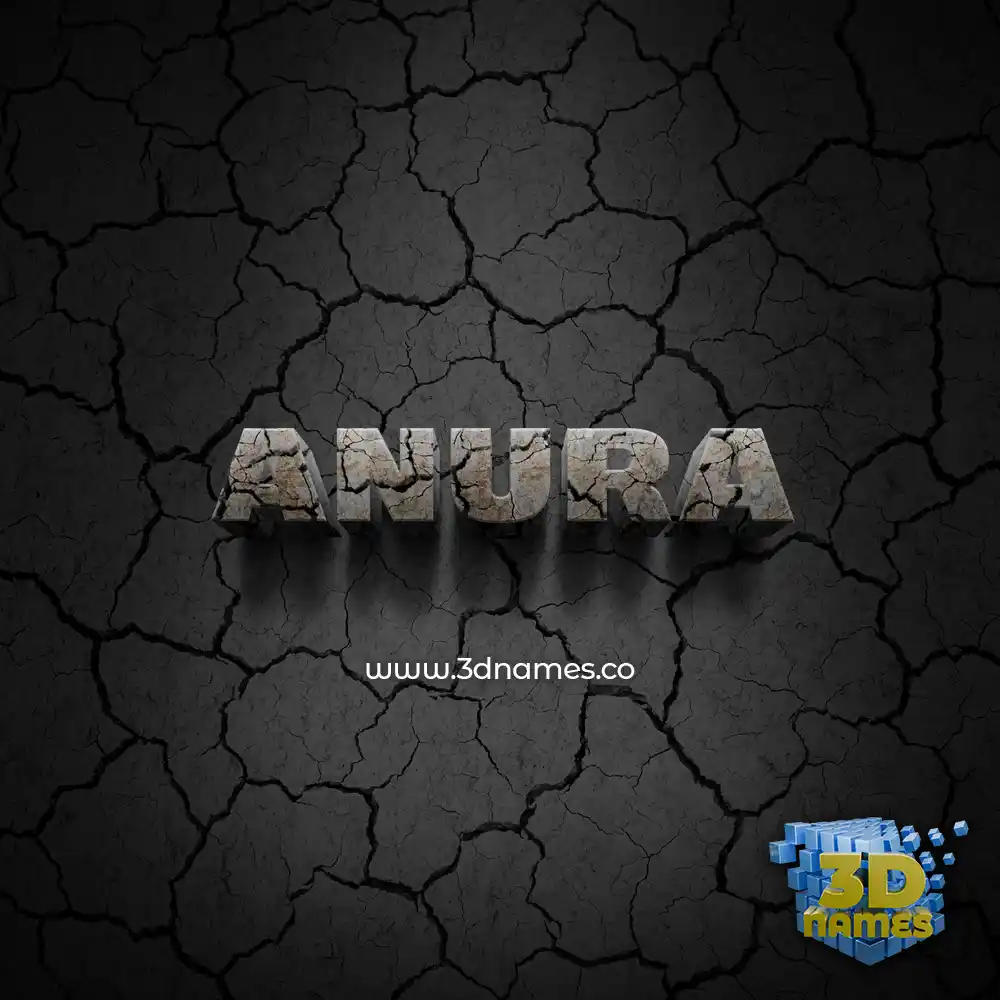 anura in Cracked Stone style - 3D name wallpaper