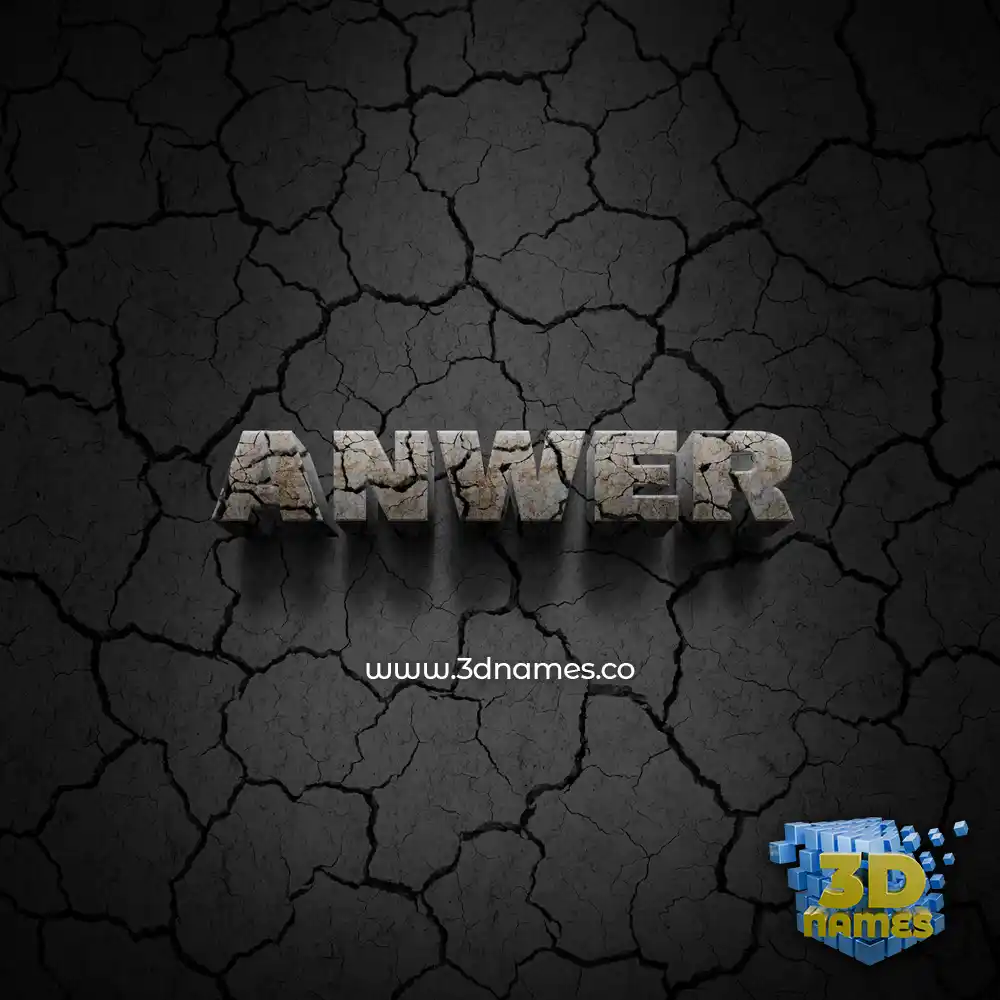 anwer in Cracked Stone style - 3D name wallpaper