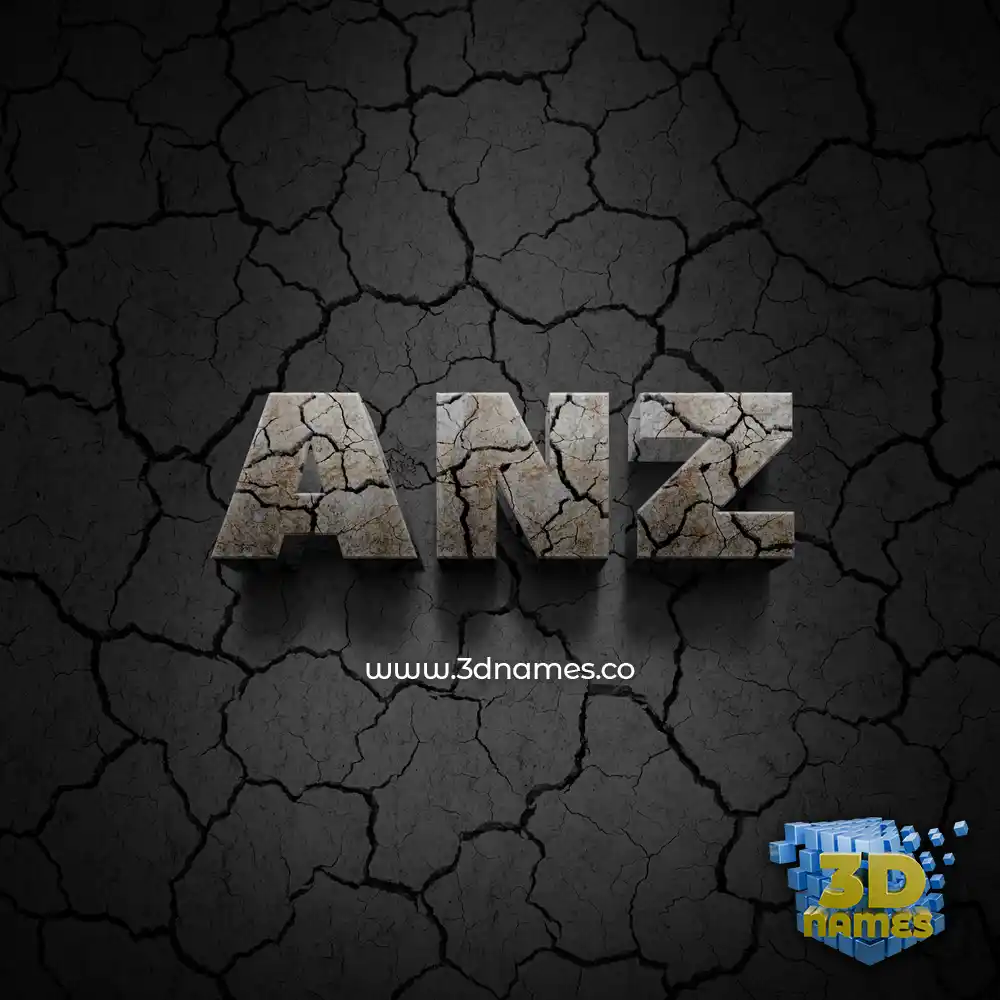 anz in Cracked Stone style - 3D name wallpaper