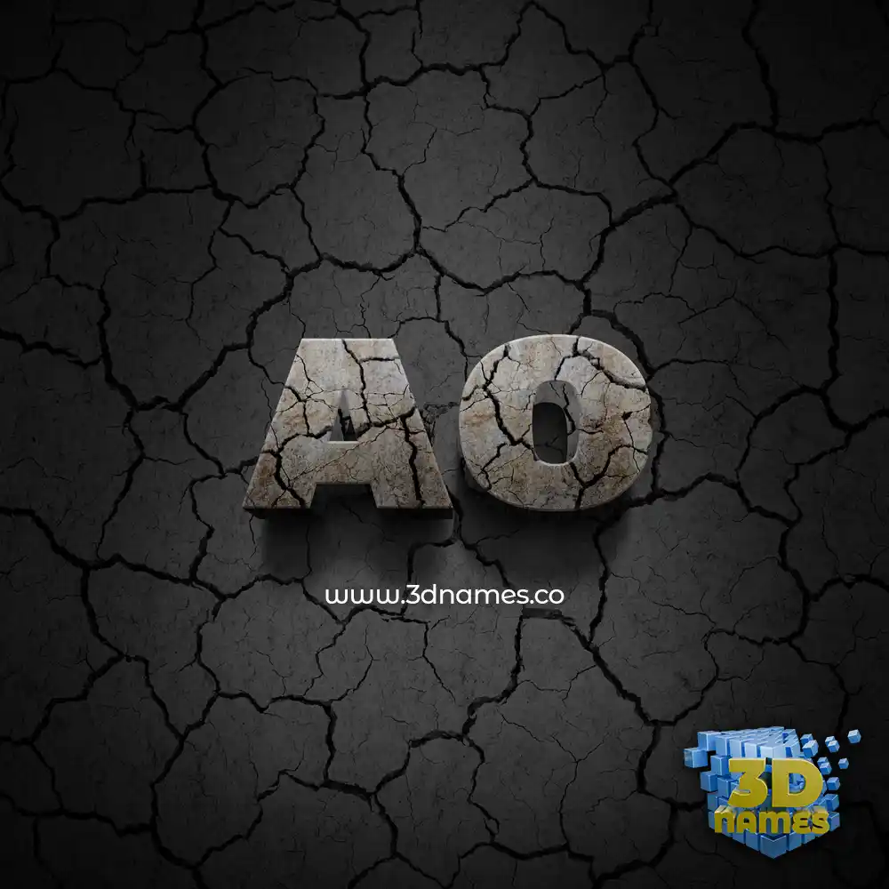 ao in Cracked Stone style - 3D name wallpaper