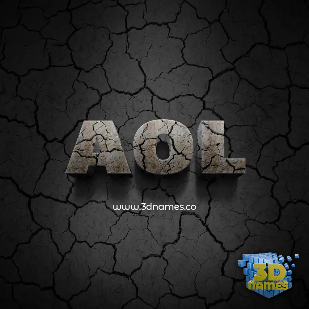 aol in Cracked Stone style - 3D name wallpaper