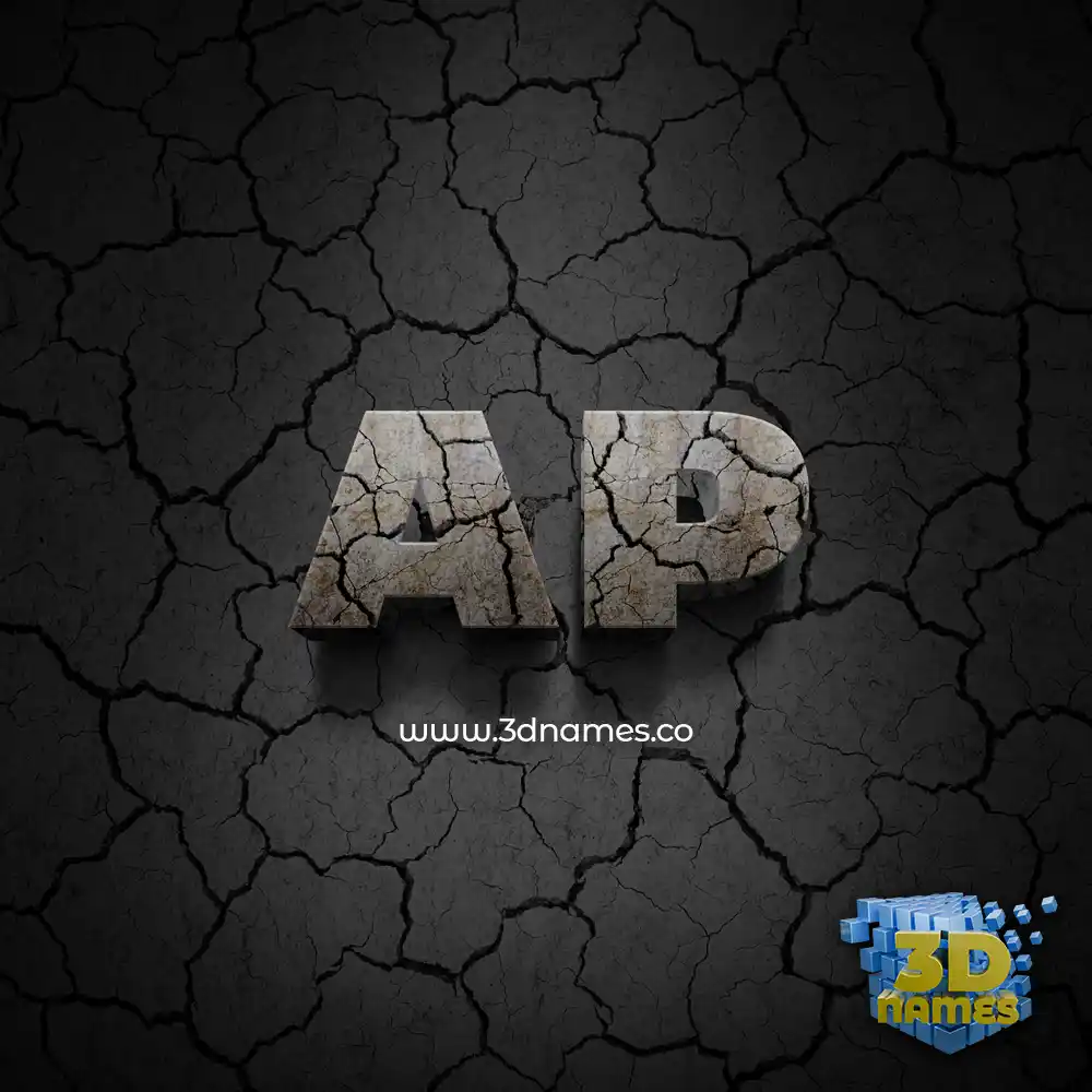 ap in Cracked Stone style - 3D name wallpaper