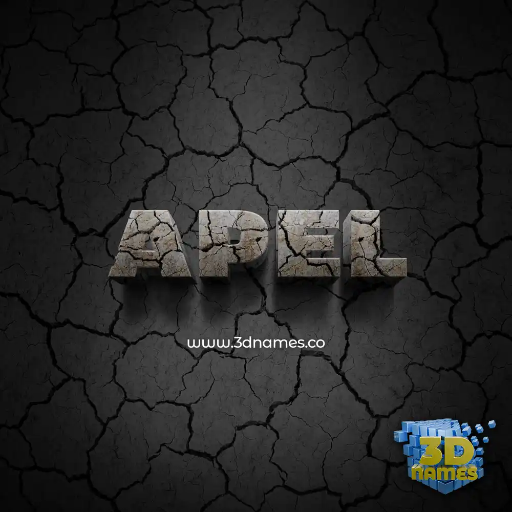 apel in Cracked Stone style - 3D name wallpaper