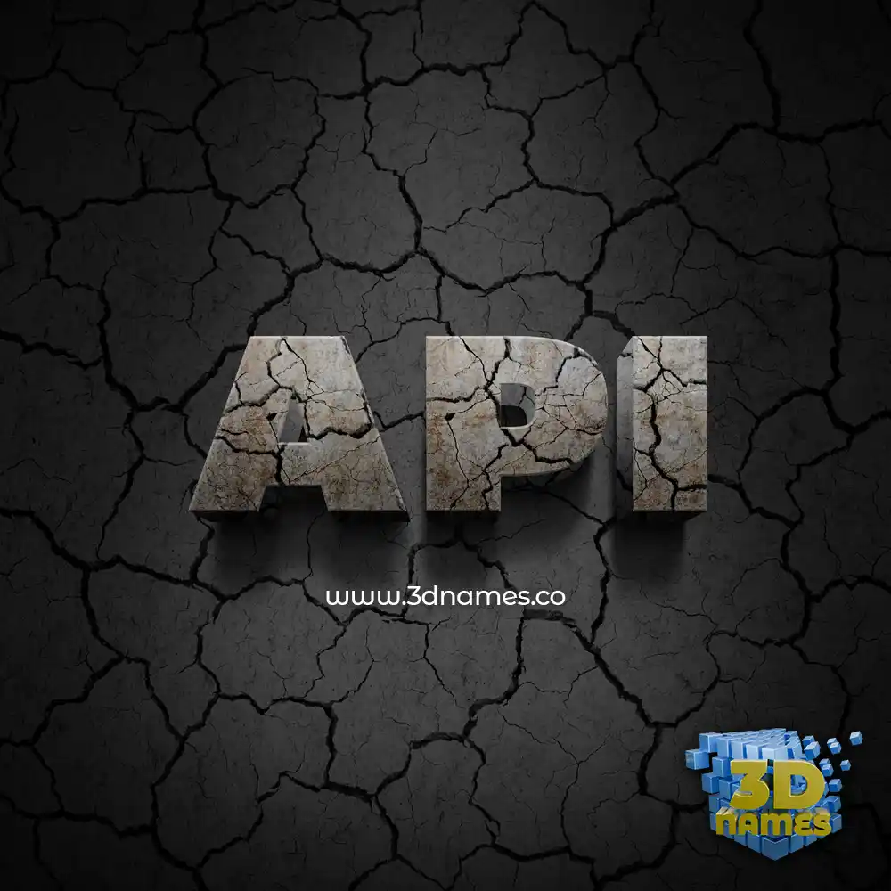 api in Cracked Stone style - 3D name wallpaper