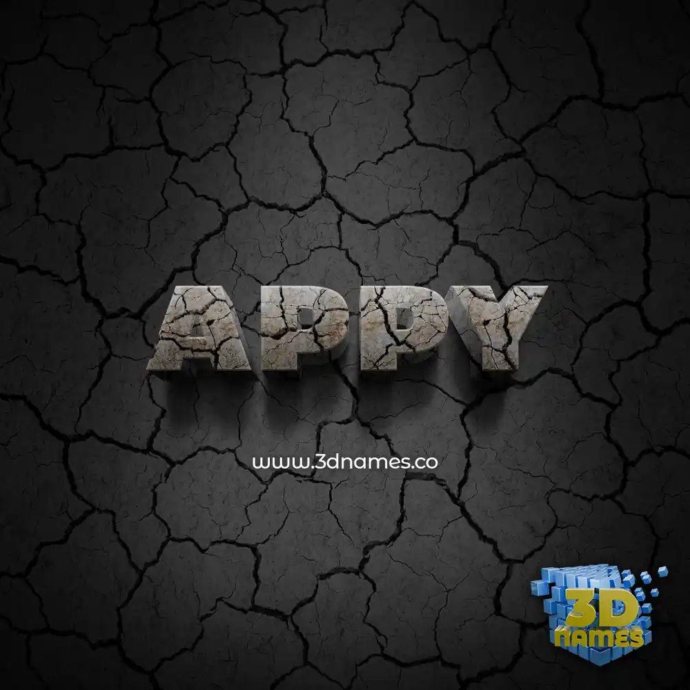 appy in Cracked Stone style - 3D name wallpaper