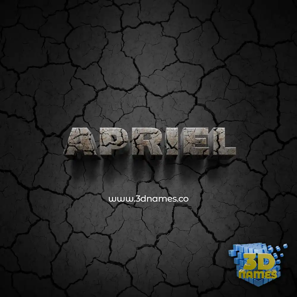 apriel in Cracked Stone style - 3D name wallpaper