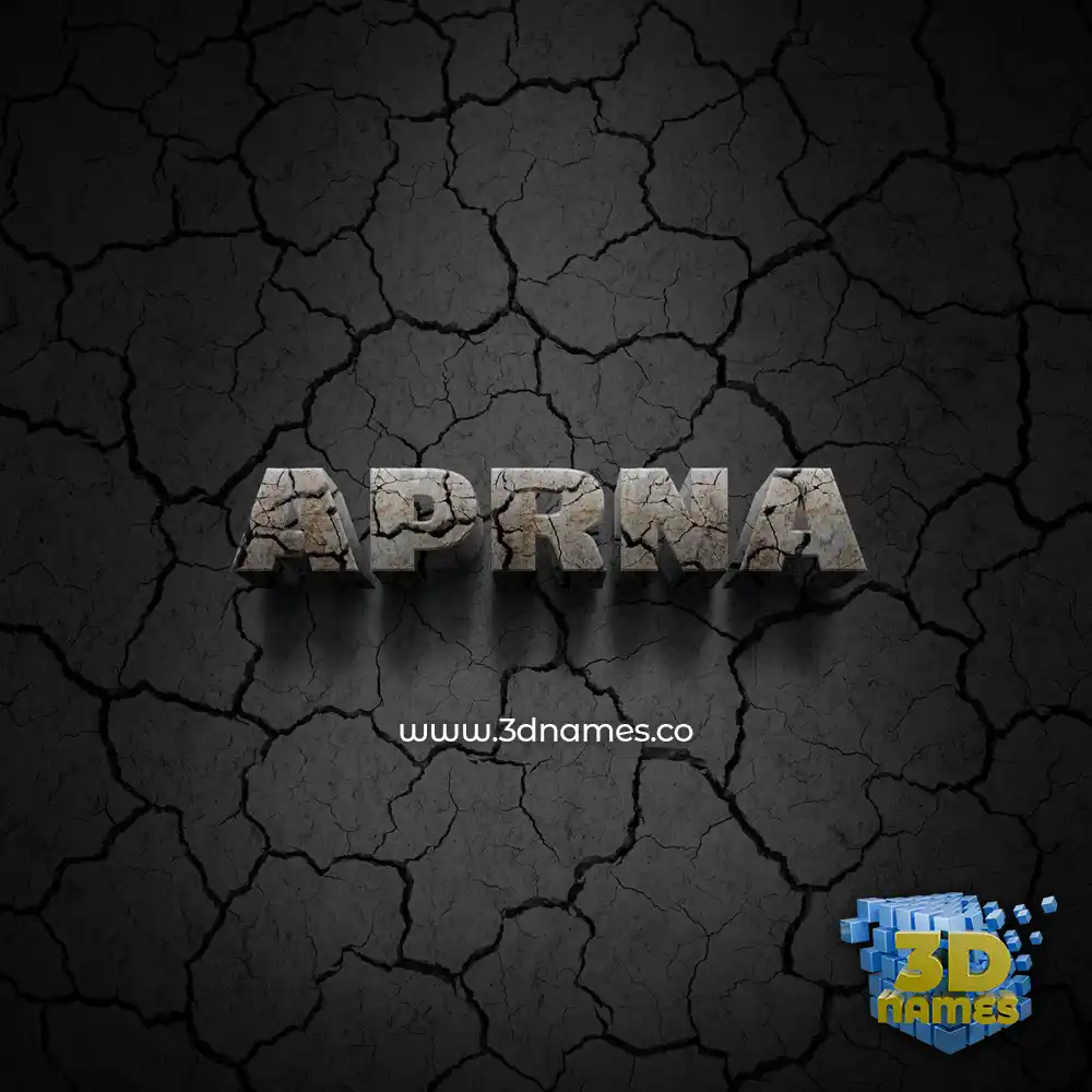 aprna in Cracked Stone style - 3D name wallpaper