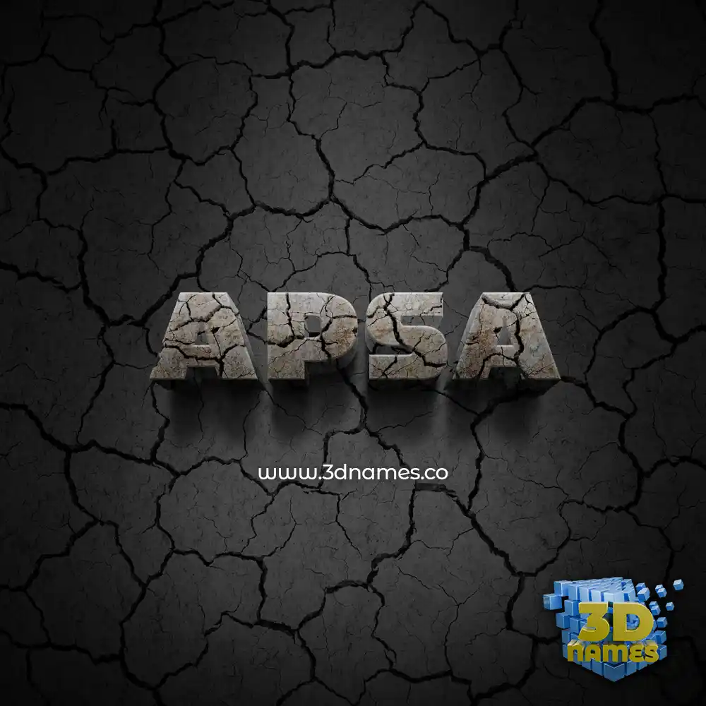 apsa in Cracked Stone style - 3D name wallpaper