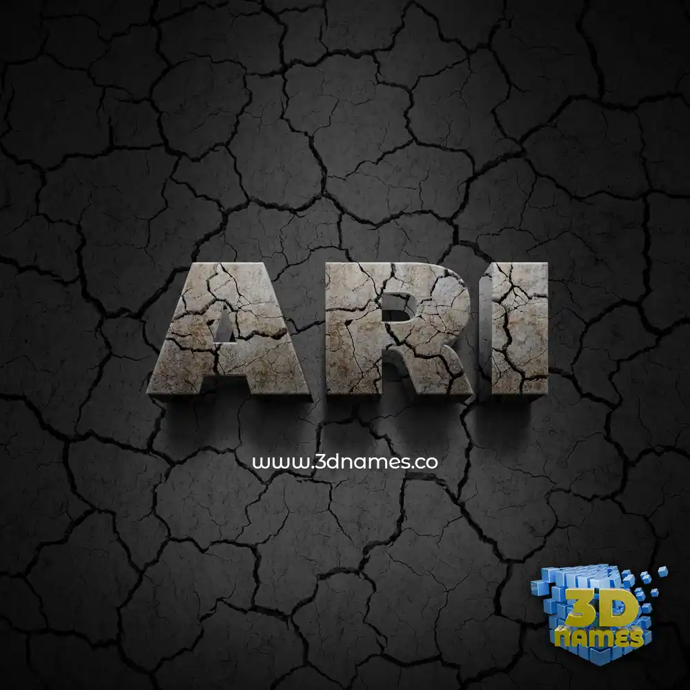 ari in Cracked Stone style - 3D name wallpaper