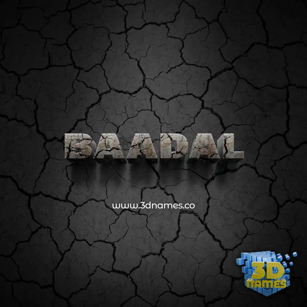 baadal in Cracked Stone style - 3D name wallpaper