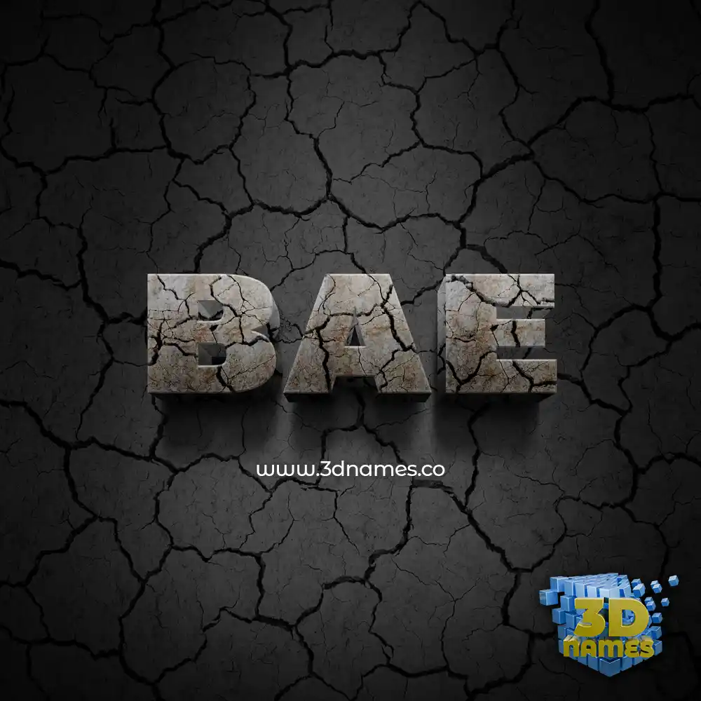 bae in Cracked Stone style - 3D name wallpaper