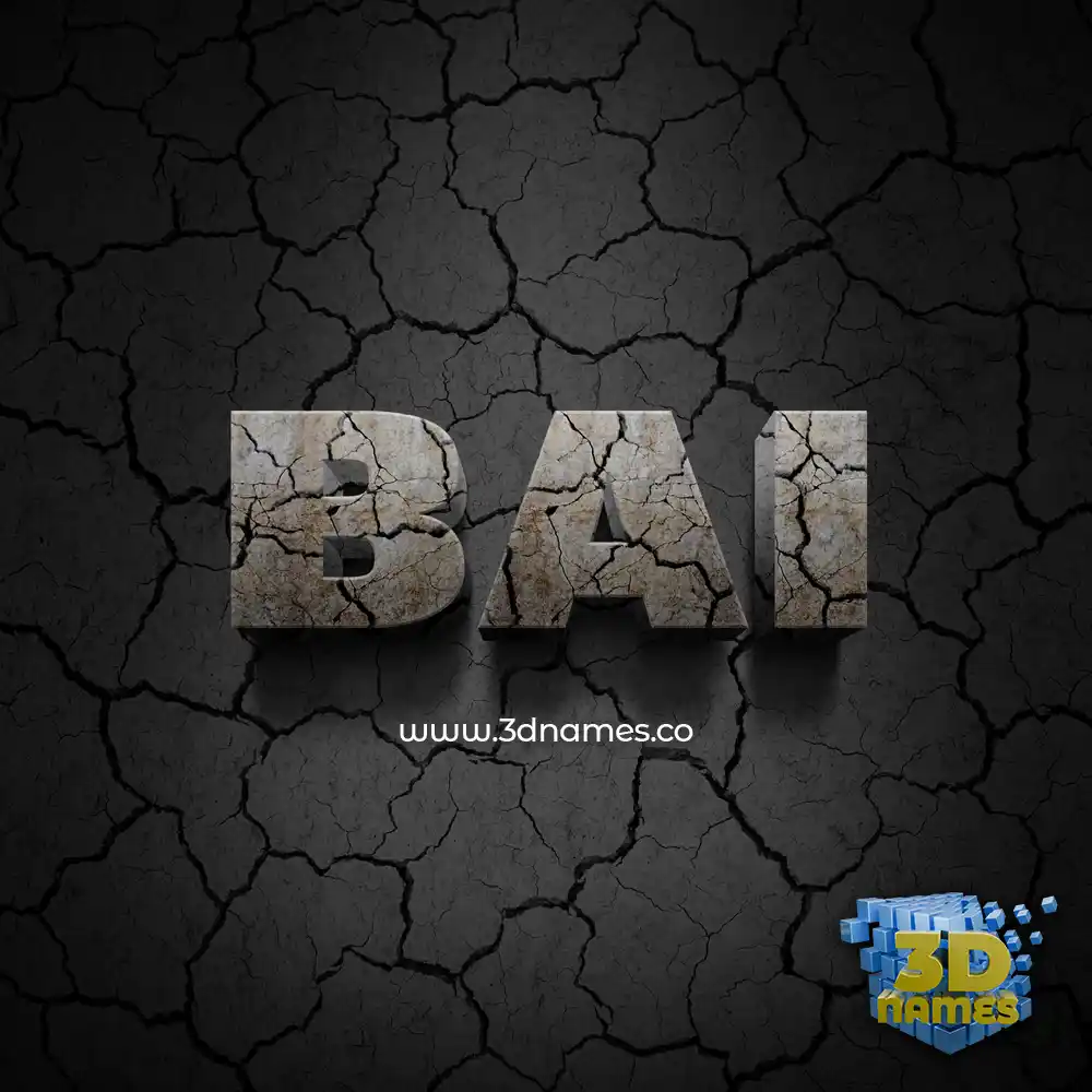 bai in Cracked Stone style - 3D name wallpaper
