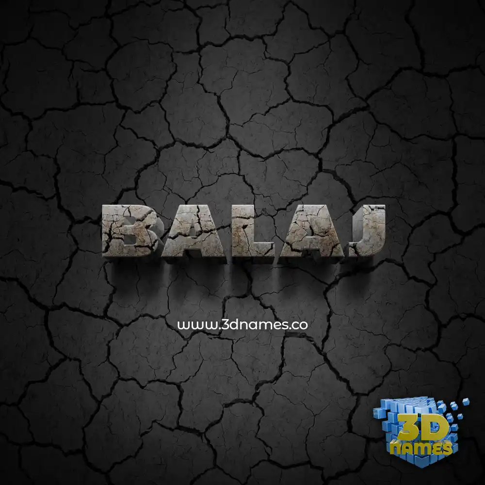 balaj in Cracked Stone style - 3D name wallpaper
