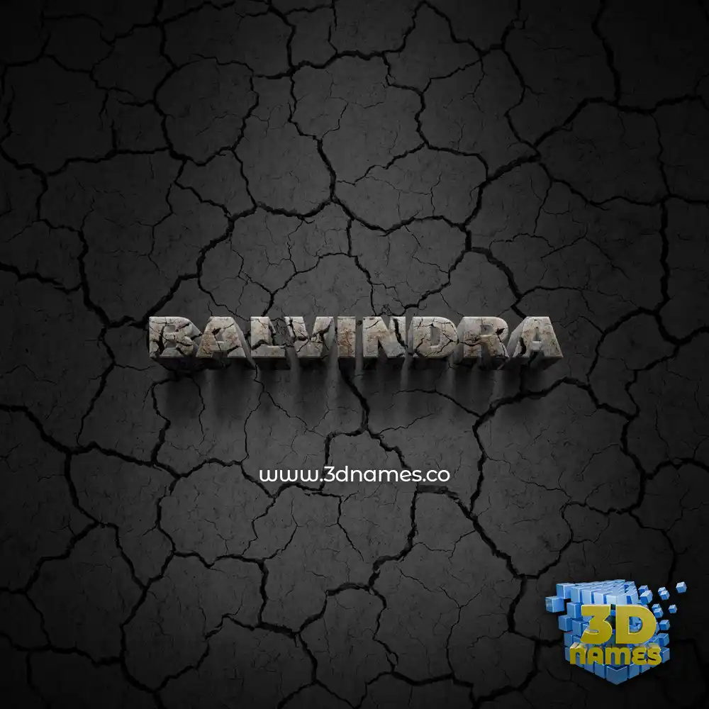 balvindra in Cracked Stone style - 3D name wallpaper