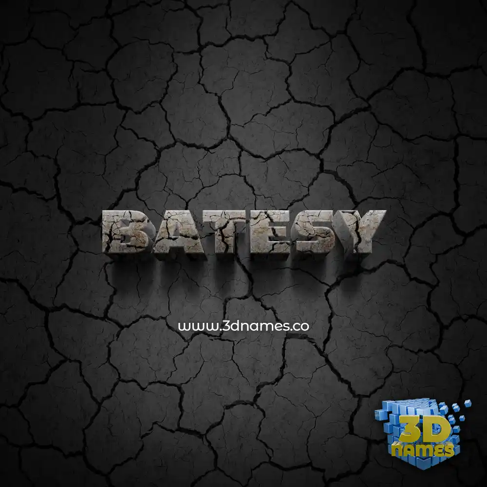batesy in Cracked Stone style - 3D name wallpaper